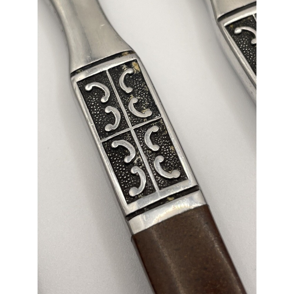 Set Of 8 Ekco Eterna LA JOYA Stainless Steel Japan Flatware Knives Wooden Handle - Picture 12 of 16